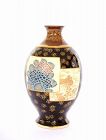 1900's Japanese Satsuma Earthenware Vase Marked 