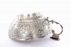 Rare Large Antique Russian Silver and Niello Kovsh Cup Marked