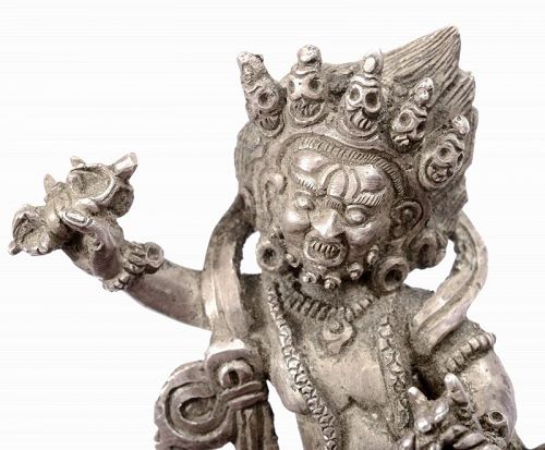 Chinese Tibetan Silver Dorje Vajra Phurpa Phurba Dagger Mahakala