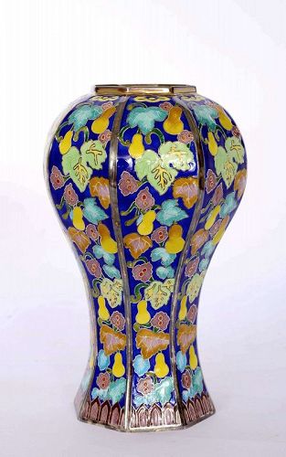 Korean Sterling Silver 99 Cloisonne Enamel Vase