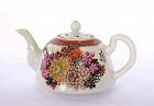 1970's Chinese Famille Rose Porcelain Teapot Flowers Marked